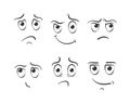 Cartoon face emotions. Royalty Free Stock Photo